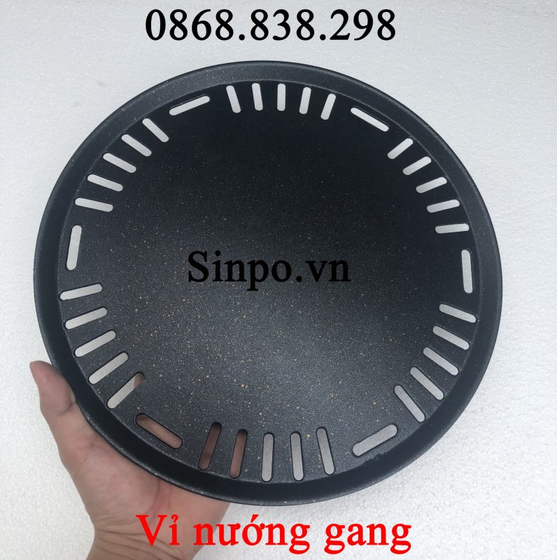Vỉ nướng gang mặt liền chống dính cho nhà hàng, quán nướng Vỉ nướng gang chống dính hàn quốc mặt trơn