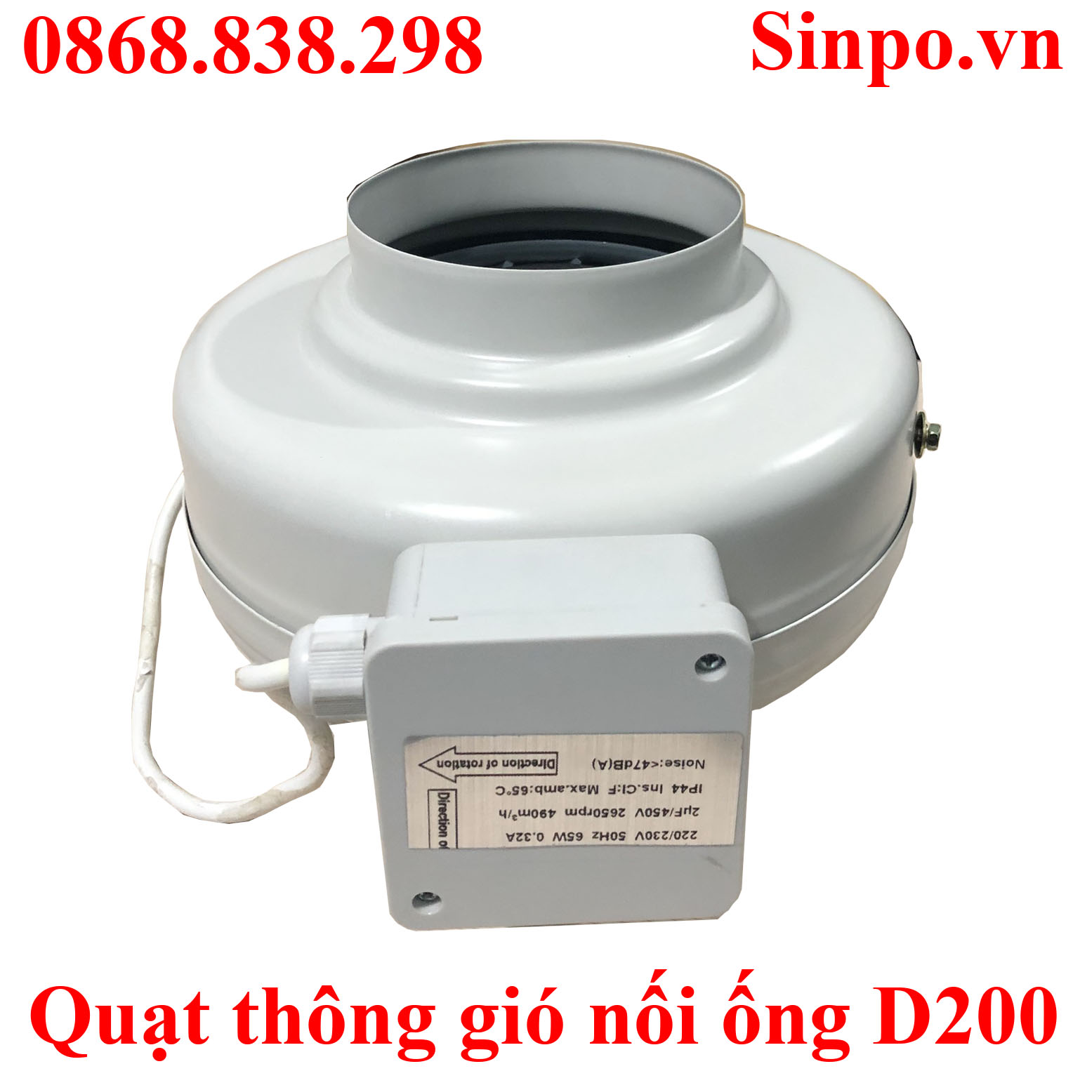 Quạt nối ống thống gió D200 tại Hà Nội