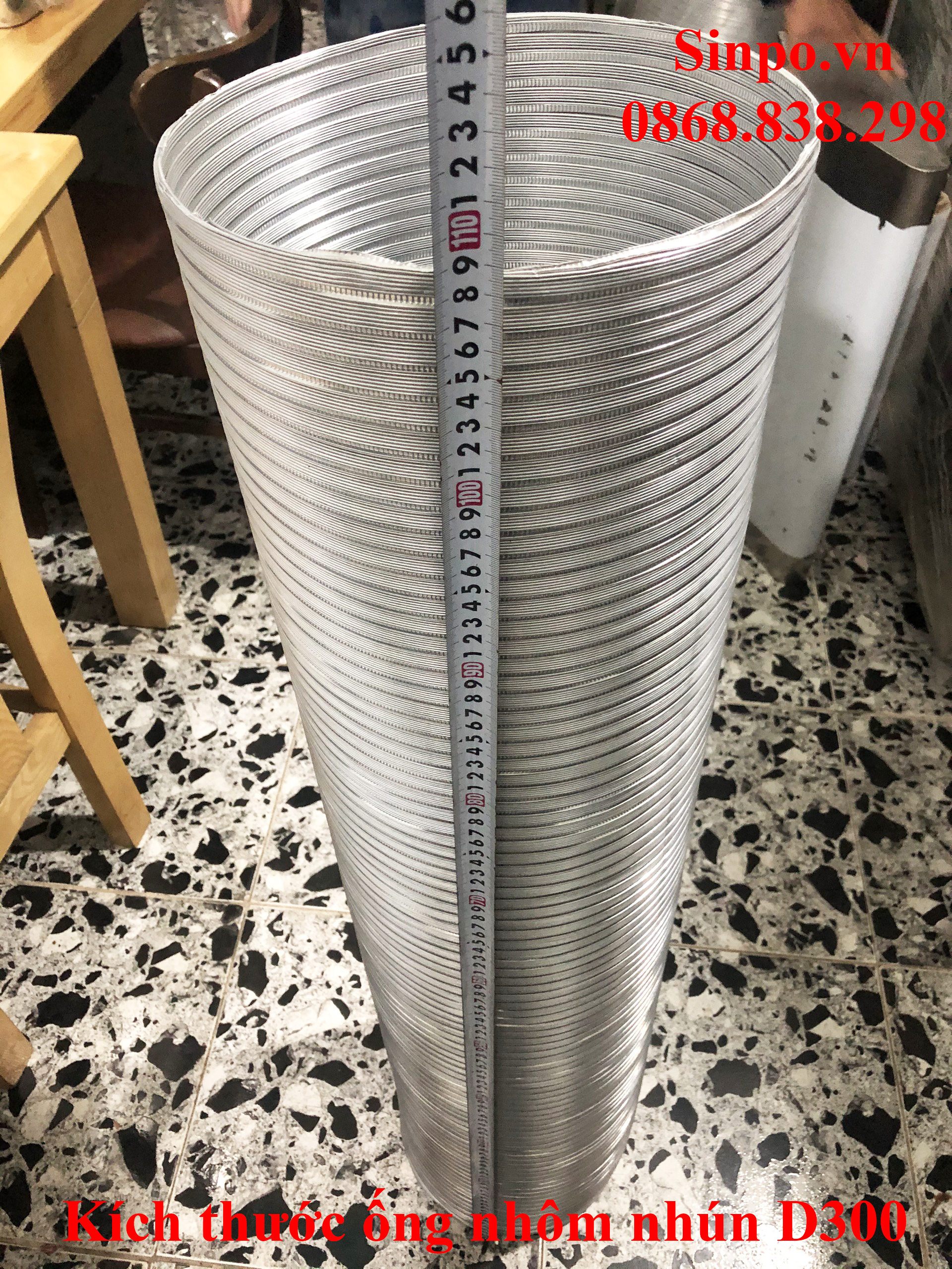Kích thước ống nhôm nhún D300 mm