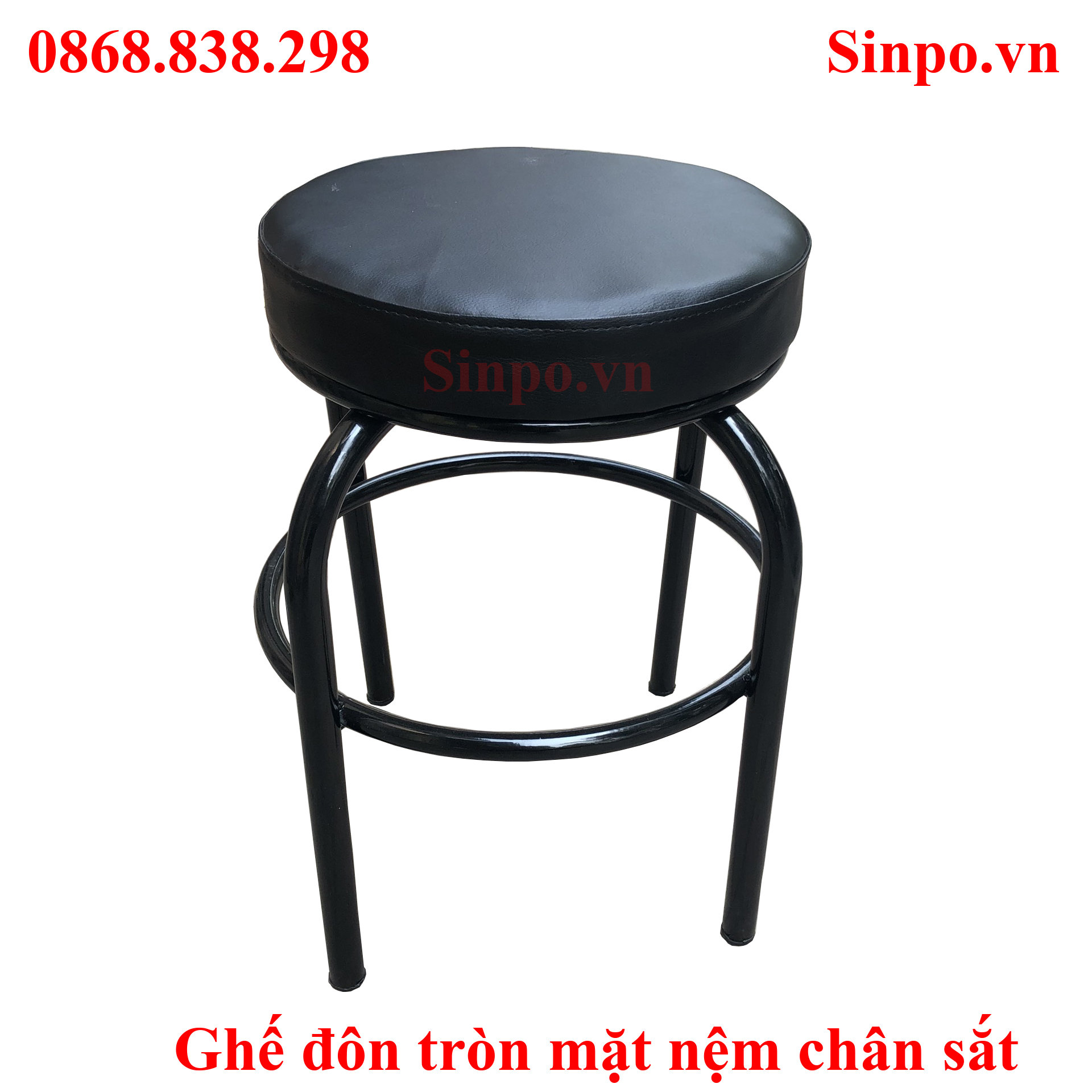 Địa chỉ mua ghế đôn tròn mặt nệm chân sắt giá rẻ tại Hà Nội