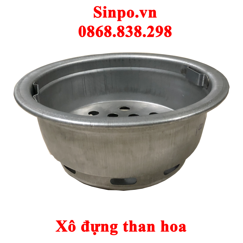 Xô đựng than hoa giá rẻ cho bếp nướng tròn đặt âm bàn
