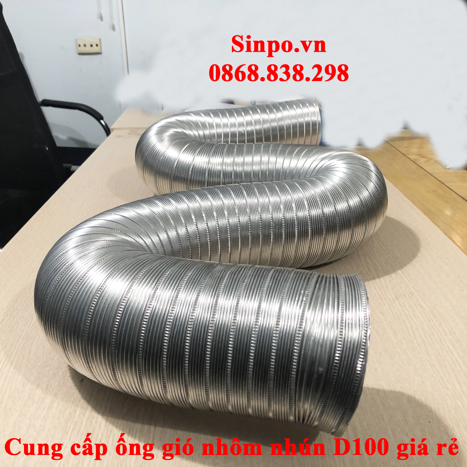 Cung cấp ống gió nhôm nhún D100 mm giá rẻ tại Hà Nội