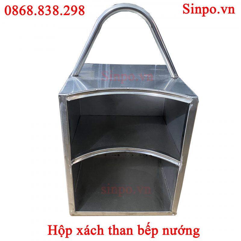 Hộp xách xô than inox cho nhà hàng, quán ăn nướng BBQ Hộp xách than bếp nướng