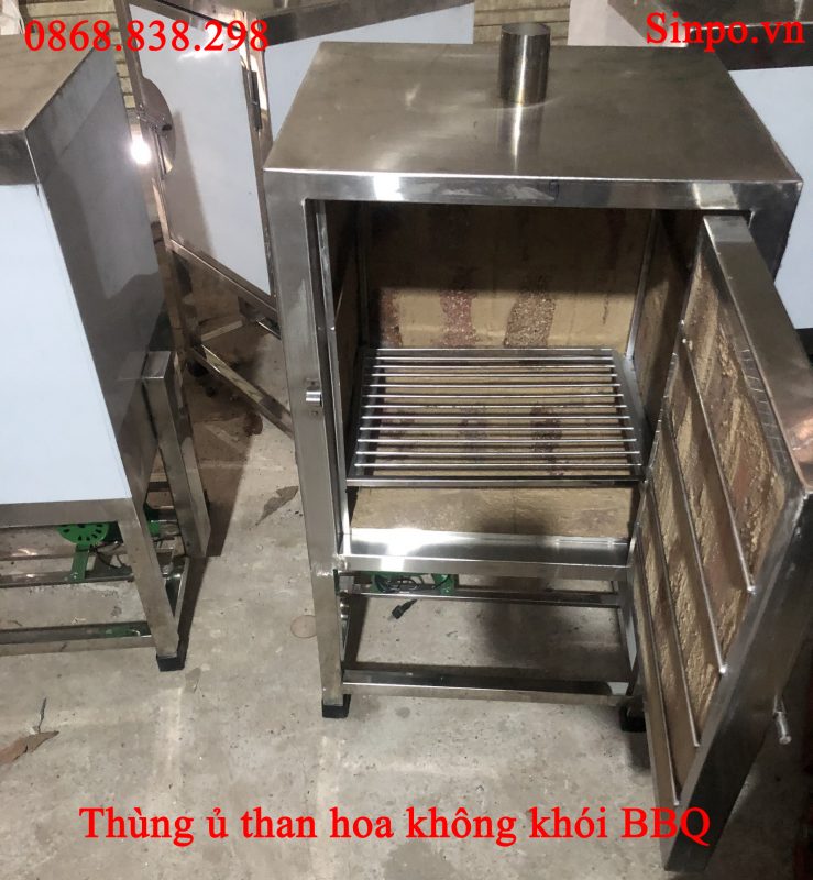 Tủ ủ than hoa nhà hàng nướng BBQ giá rẻ tại Hà Nội Thùng ủ than hoa không khói bếp nướng BBQ