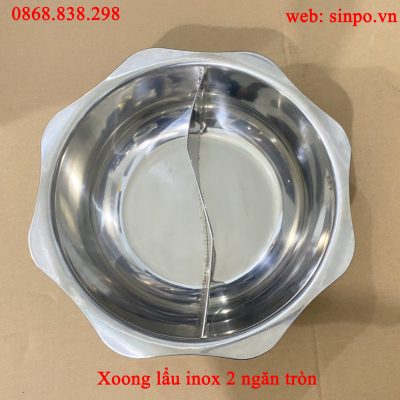 Xoong lẩu inox 2 ngăn tròn