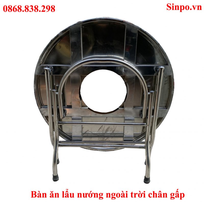 Bàn ăn lẩu nướng ngoài trời chân gấp