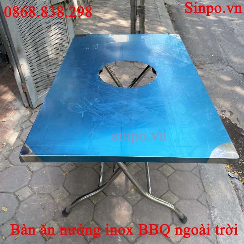 Bàn ăn nướng inox BBQ ngoài trời