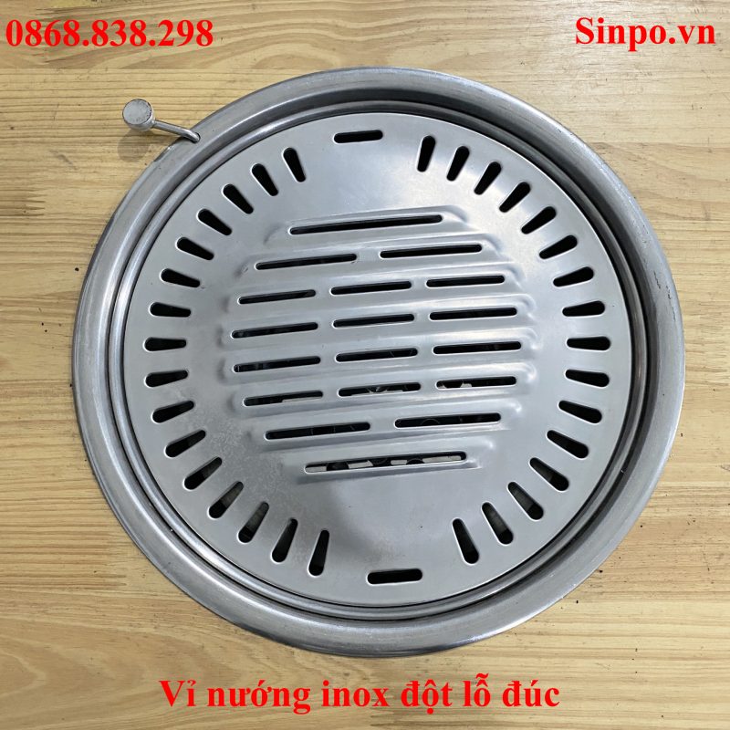 Vỉ nướng inox đột lỗ đúc