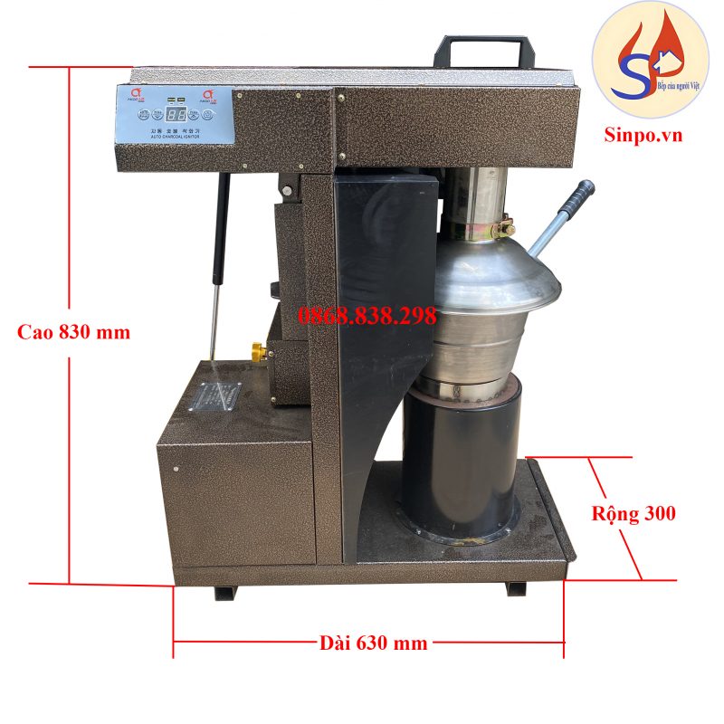 Máy khò than tự động cao cấp cho nhà hàng, quán nướng BBQ Kích thước máy khò than tự động
