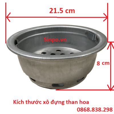 Kích thước xô đựng than hoa giá rẻ