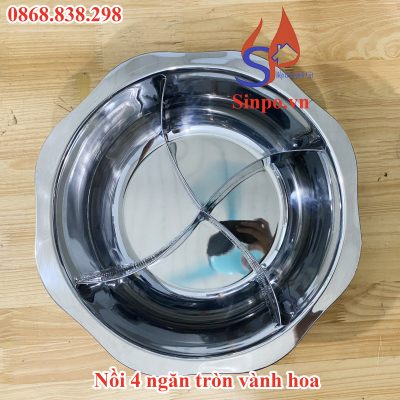 Nồi 4 ngăn tròn vành hoa