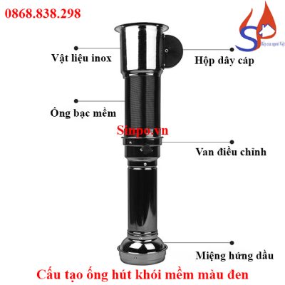 Cấu tạo ống hút khói mềm màu đen
