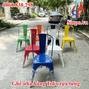 ghế nhà hàng tolix tựa lưng