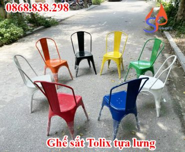 Ghế sắt tolix tựa lưng