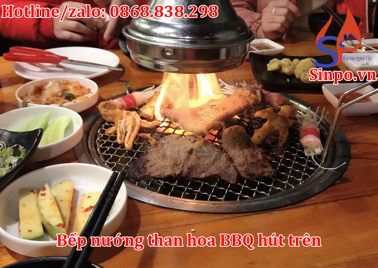 Bếp nướng than hoa BBQ hút trên