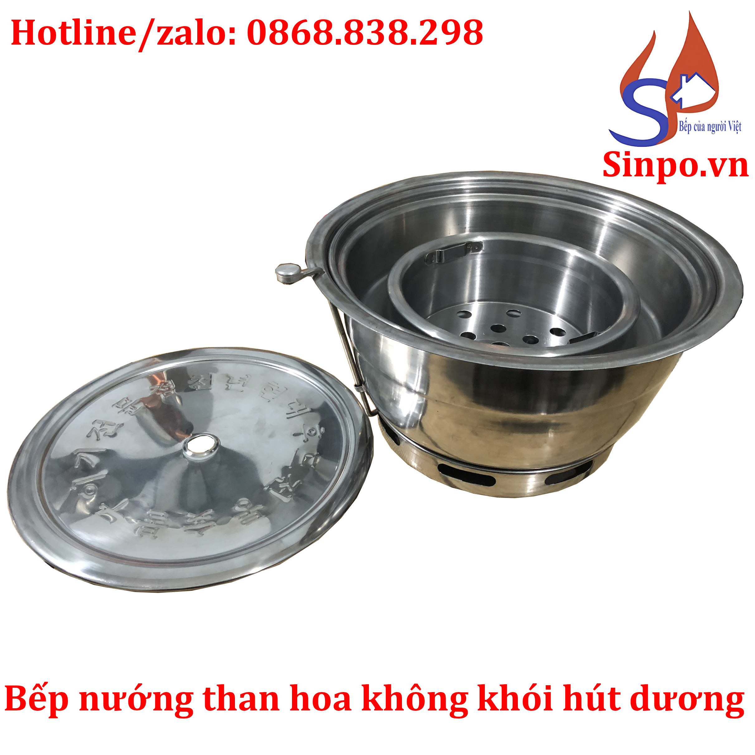 Bếp nướng than hoa không khói hút dương