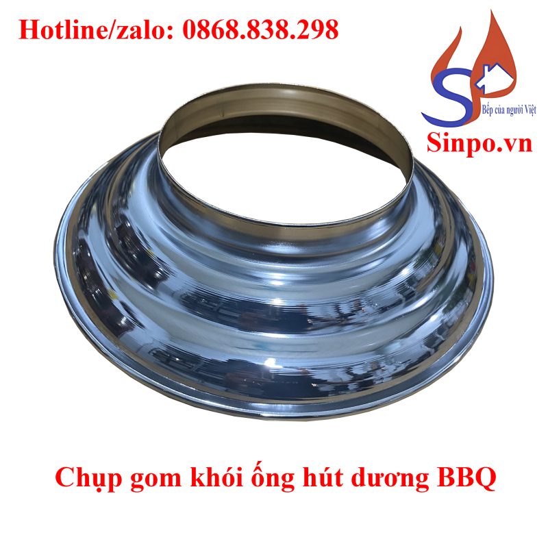 Chụp gom gió ống hút khói cho nhà hàng, quán ăn nướng BBQ Chụp gom khói ống hút dương BBQ