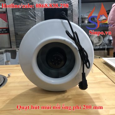 Quạt hút mùi nối ống phí 200 mm