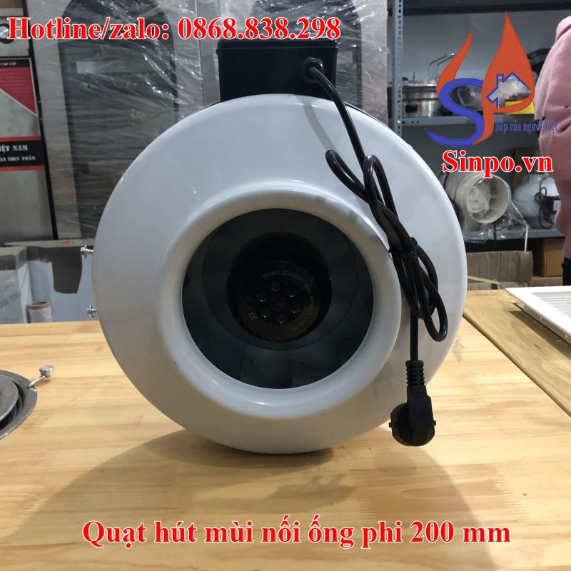 Quạt hút mùi nối ống phí 200 mm