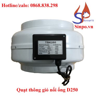 Quạt thông gió nối ống D250