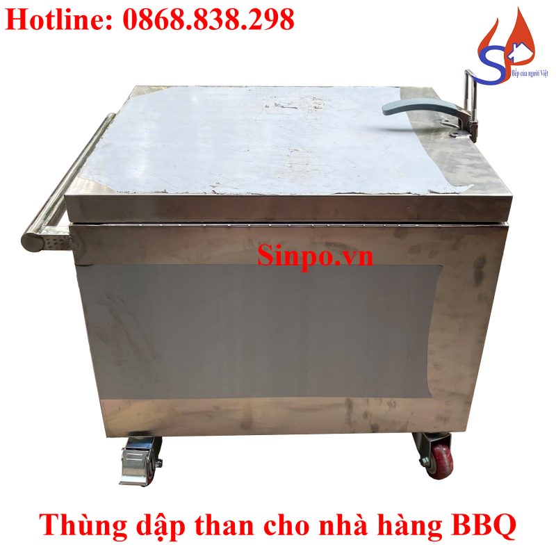 Tủ dập than inox dành cho nhà hàng, ,quán ăn nướng BBQ Thùng dập than cho nhà hàng BBQ