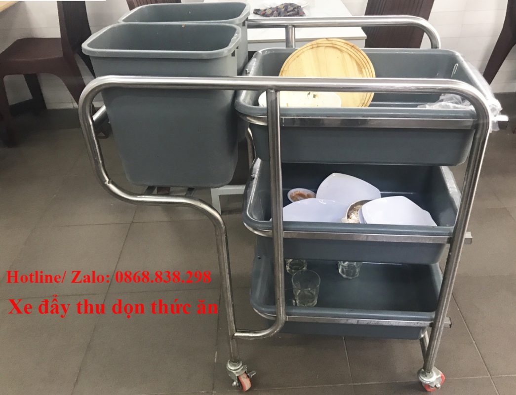 Xe thu dọn bát đĩa nhà hàng chất lượng, giá rẻ tại Hà Nội Xe thu dọn thức ăn , bát đĩa cho nhà hàng