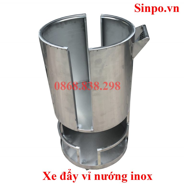 Xe đẩy vỉ nướng nhà hàng nướng BBQ không khói Xe đẩy vỉ nướng inox nhà hàng nướng