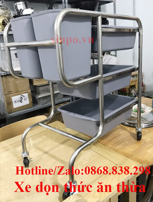 Xe thu dọn bát đĩa nhà hàng chất lượng, giá rẻ tại Hà Nội Xe thu dọn thức ăn thừa cho nhà hàng