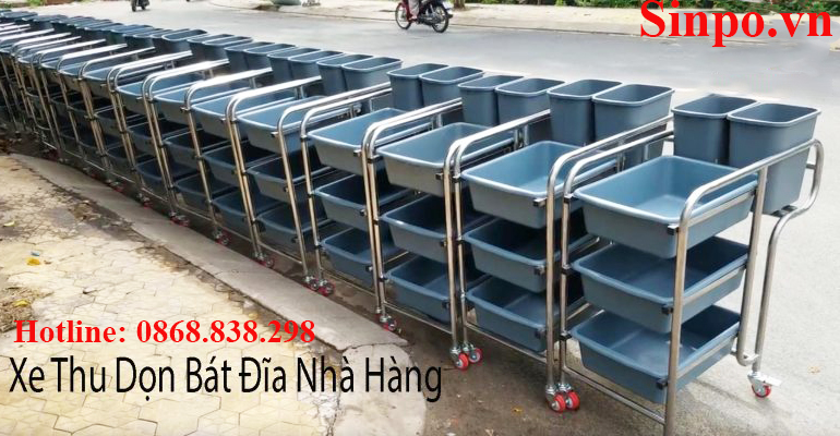 Xe thu dọn bát đĩa nhà hàng chất lượng, giá rẻ tại Hà Nội Cung cấp xe thu dọn thức ăn nhà hàng