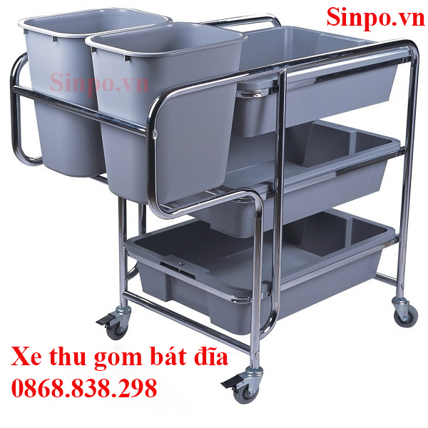 Xe thu dọn thức ăn , bát đĩa