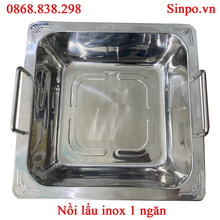 Nồi lẩu 1 ngăn vuông dành cho nhà hàng, quán ăn tại Hà Nội Nồi ăn lẩu 1 ngăn vuông